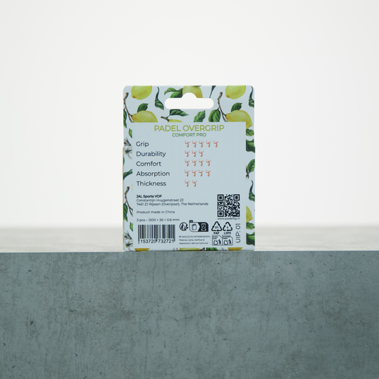 Padellig LEMON TREE overgrip giftbox - Overgrip - Grip - Griptape - Comfort Pro - Padel - Tennis overgrip - Padel overgrip - Yellow, White, Yellow - 3 pieces