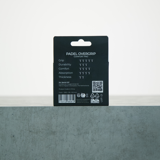 Padellig BACK IN BLACK overgrip giftbox - Overgrip - Grip - Griptape - Comfort Pro - Padel - Overgrip tennis - Overgrip padel - Zwart, Zwart, Zwart- 3 stuks