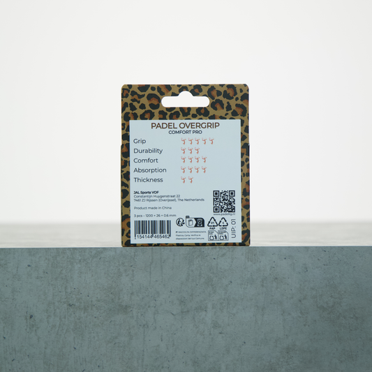 Padellig PANTER overgrip giftbox - Overgrip - Grip - Griptape - Comfort Pro - Padel - Overgrip tennis - Overgrip padel - Oranje, Bruin, Zwart - 3 stuks
