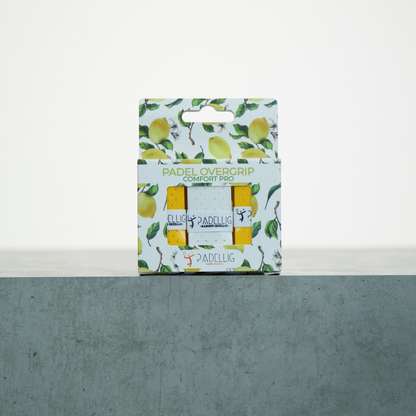 Padellig LEMON TREE overgrip giftbox - Overgrip - Grip - Griptape - Comfort Pro - Padel - Overgrip tennis - Overgrip padel - Jaune, Blanc, Jaune - 3 pièces
