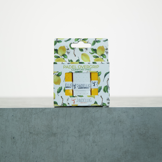 Padellig LEMON TREE overgrip giftbox - Overgrip - Grip - Griptape - Comfort Pro - Padel - Tennis overgrip - Padel overgrip - Yellow, White, Yellow - 3 pieces