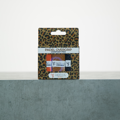 Padellig PANTER overgrip giftbox - Overgrip - Grip - Griptape - Comfort Pro - Padel - Overgrip tennis - Overgrip padel - Oranje, Bruin, Zwart - 3 stuks