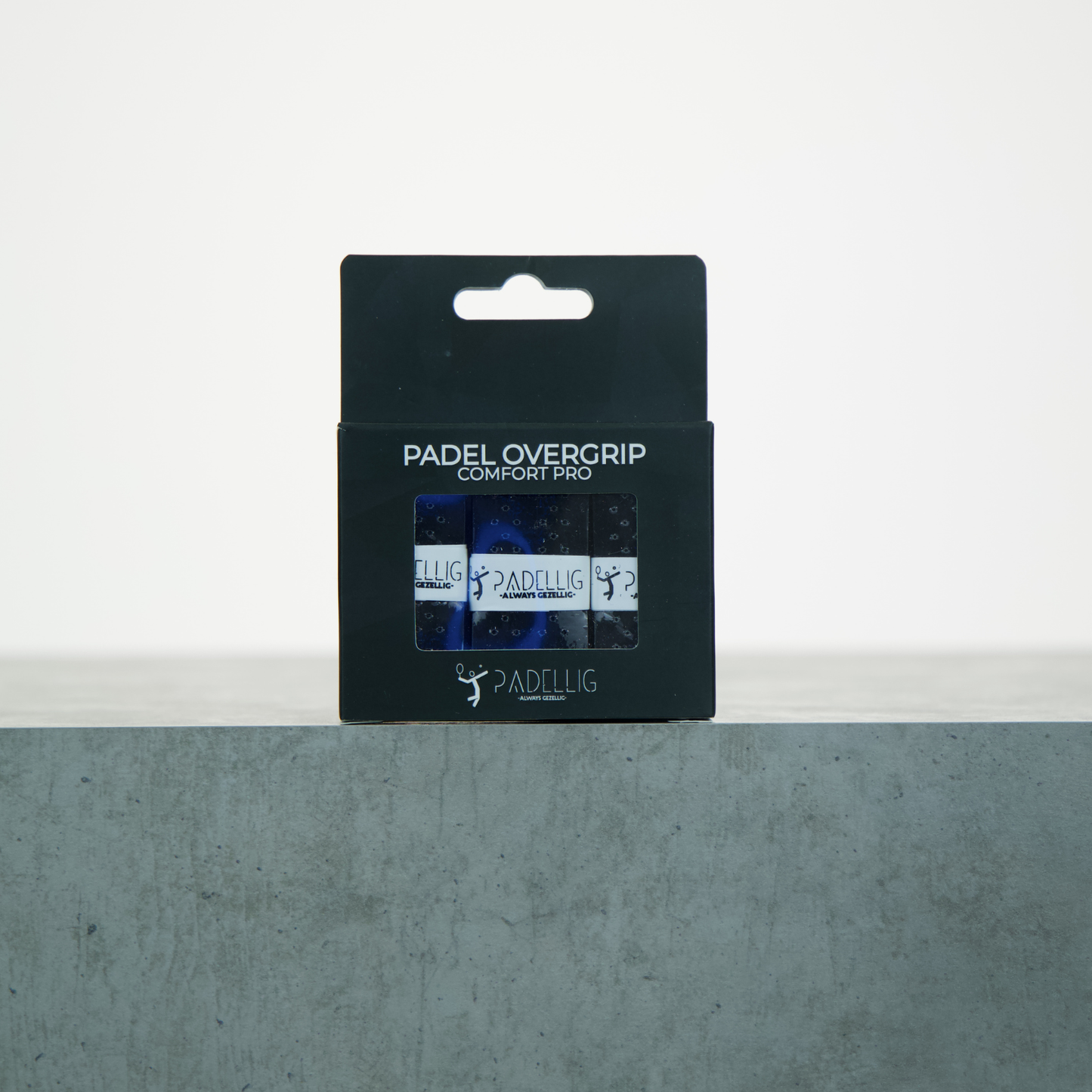 Padellig BACK IN BLACK overgrip giftbox - Overgrip - Grip - Griptape - Comfort Pro - Padel - Overgrip tennis - Overgrip padel - Zwart, Zwart, Zwart- 3 stuks