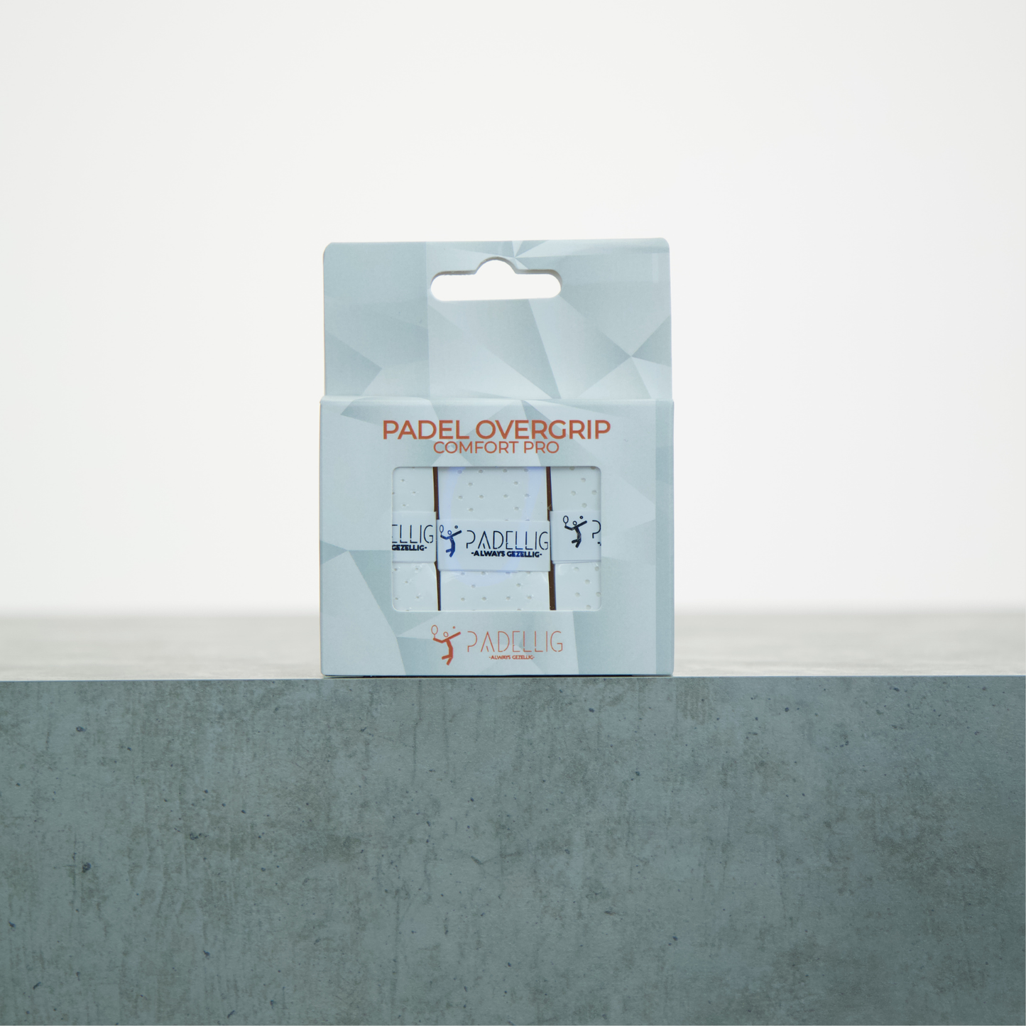 Padellig ALL-IN WHITE overgrip giftbox - Overgrip - Grip - Griptape - Comfort Pro - Padel - Overgrip tennis - Overgrip padel - Wit, Wit, Wit- 3 stuks