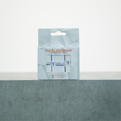 Padellig ALL-IN WHITE overgrip giftbox - Overgrip - Grip - Griptape - Comfort Pro - Padel - Overgrip tennis - Overgrip padel - Wit, Wit, Wit- 3 stuks