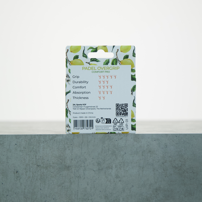 Padellig LEMON TREE overgrip giftbox - Overgrip - Grip - Griptape - Comfort Pro - Padel - Overgrip tennis - Overgrip padel - Jaune, Blanc, Jaune - 3 pièces