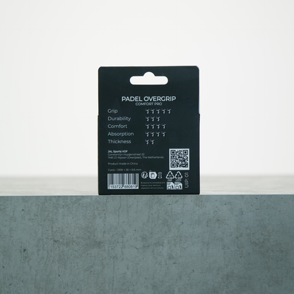 Padellig BACK IN BLACK overgrip giftbox - Overgrip - Grip - Griptape - Comfort Pro - Padel - Overgrip tennis - Overgrip padel - Zwart, Zwart, Zwart- 3 stuks