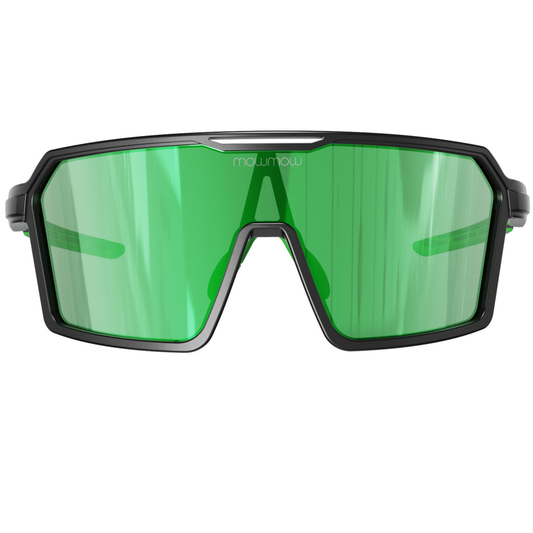 Padel Glasses - Wizard-008 - Matte black | clear to full green Revo